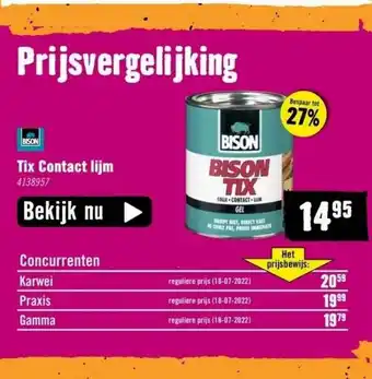 Hornbach Bison tix contact lijm aanbieding