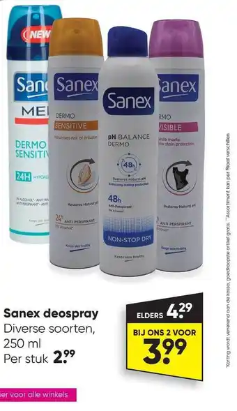 Big Bazar Sanex deospray aanbieding