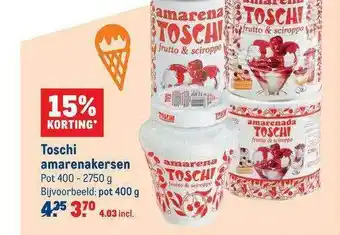 Makro Toschi amarenakersen 15% Korting aanbieding