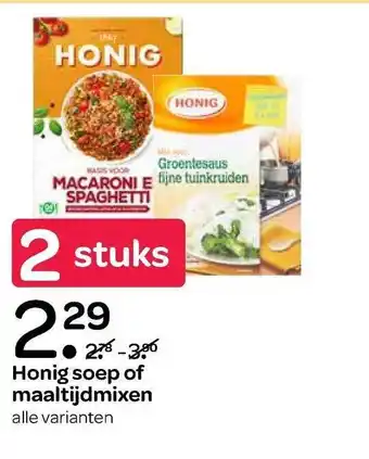 Spar Honig soep of maaltijdmixen aanbieding