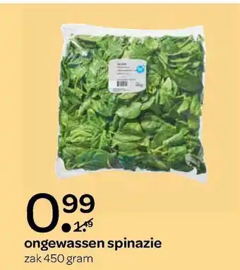 Spar Ongewassen spinazie aanbieding