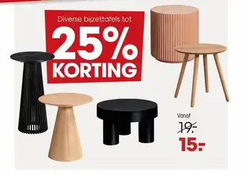 Kwantum Diverse bijzettafels tot 25% korting aanbieding