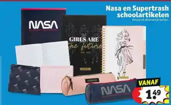 Kruidvat Nasa en supertrash schoolartikelen aanbieding