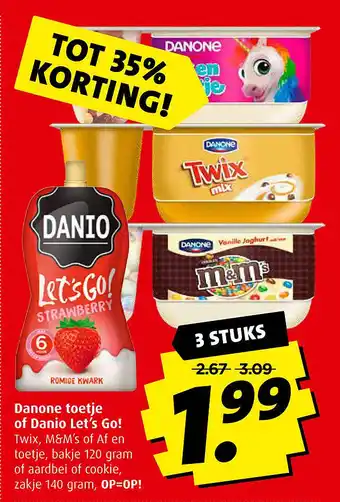 Boni Danone toetje of Danio Let's Go! aanbieding