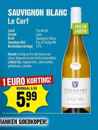 Dirck 3 Sauvignon blanc le cerf aanbieding