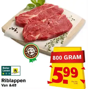 Hoogvliet Riblappen 800g aanbieding