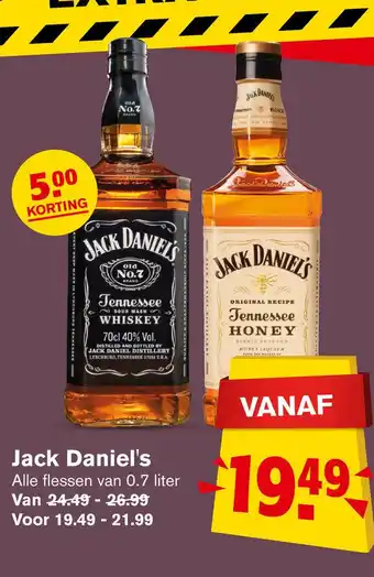 Hoogvliet Jack Daniel's 0,7liter aanbieding