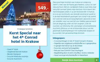 Bolderman Excursiereizen 8-daagse kerstreis kerst special naar het 4* conrad hotel in krakow aanbieding