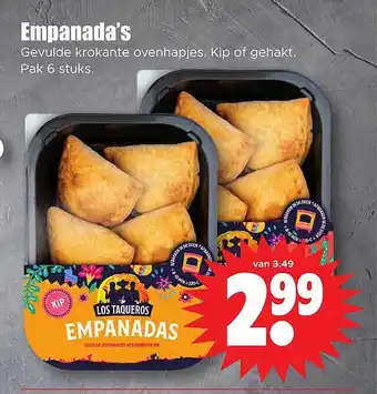 Dirk Empanada's gevulde krokante ovenhapjes kip of gehakt aanbieding