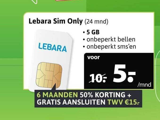 Lebara sim only (24 mnd) aanbieding