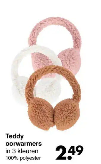 Wibra Teddy oorwarmers aanbieding