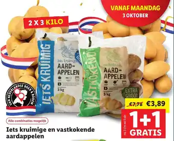 Lidl Iets kruimige en vastkokende aardappelen 2x3 kilo aanbieding