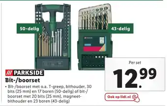 Lidl Parkside bit-/ boorset aanbieding