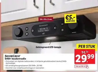 Lidl SilverCrest DAB+keukenradio 26x16x5CM aanbieding