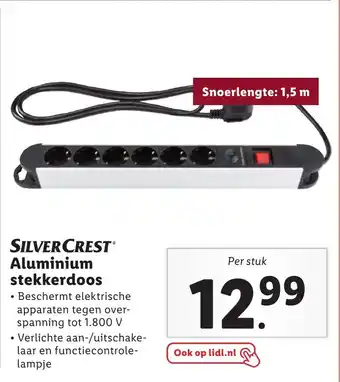 Lidl SilverCrest aluminium stekkerdoos 1.5M aanbieding