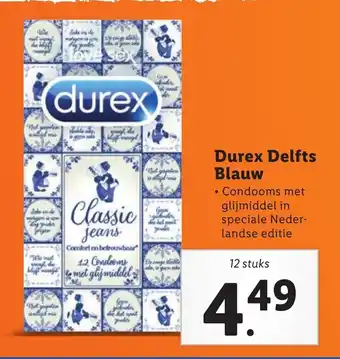 Lidl Durex delfts blauw aanbieding