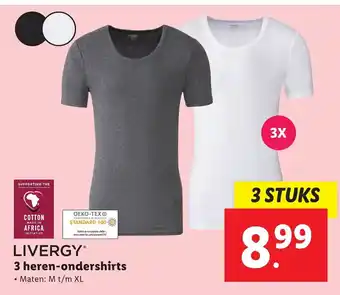 Lidl Livergy 3 heren-ondershirts M t/m XL aanbieding