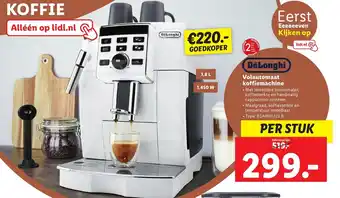 Lidl DeLonghi volautomaat koffiemachine 1.8L 1450W aanbieding