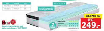 Lidl Hn8 koudschuimmatras met gelschuimtopper supreme 90x200CM aanbieding