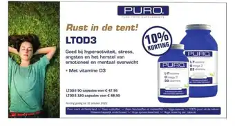 De Rode Pilaren Puro Rust in de tent LTOD3 90 capsules aanbieding