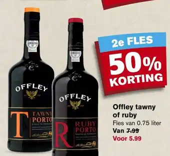 Hoogvliet Offley Tawny of Ruby Fles van 0.75 Liter aanbieding