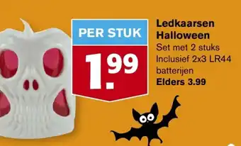 Hoogvliet Ledkaarsen Halloween Set met 2 stuks aanbieding