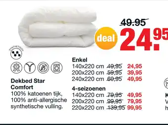 Budget Home Store Dekbed Star Comfort Enkel 200x220cm aanbieding