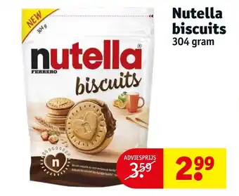 Kruidvat Nutella biscuits 304 gram aanbieding