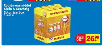 Kruidvat Robijn wasmiddel Klein & Krachtig Color jaarbox 6x665 ml aanbieding