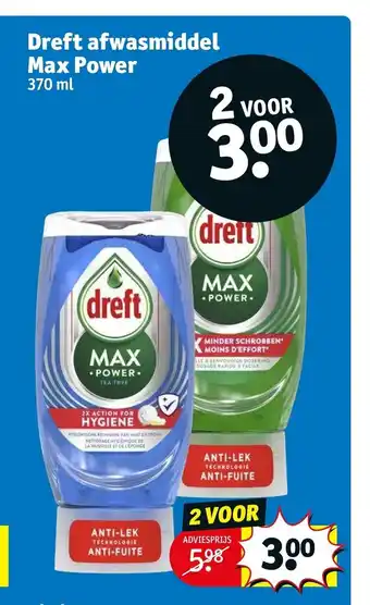 Kruidvat Dreft afwasmiddel Max Power 370 ml aanbieding