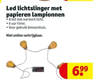 Kruidvat Led lichtslinger met papieren lampionnen aanbieding