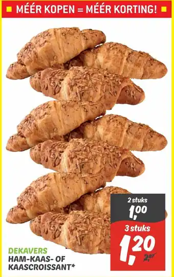 Dekamarkt Dekavers Ham-kaas- of Kaascroissant 3 stuks aanbieding