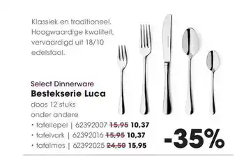 HANOS Select Dinnerware Bestekset Luca aanbieding