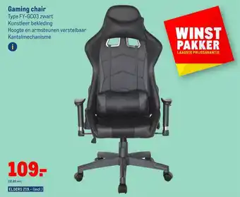 Makro Gaming chair fy-gc03 zwart aanbieding