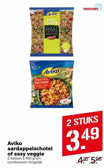 Coop Aviko aardappelschotel of easy veggie 2*450g aanbieding