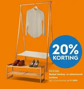 Blokker Blokker kleding- en schoenenrek bamboe aanbieding