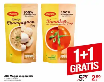 Coop Maggi soep in zak 2*570ml aanbieding