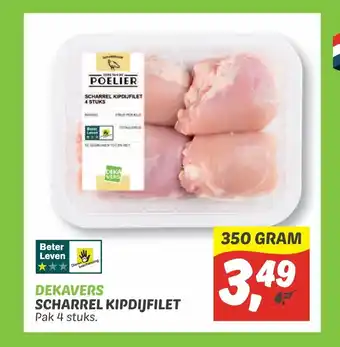 Dekamarkt Scharrel Kipdijfilet 350 gram 4 stuks aanbieding