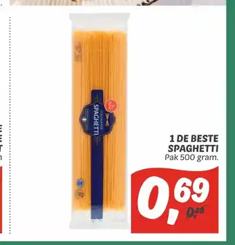 Dekamarkt 1 de beste spaghetti pak 500 gram aanbieding