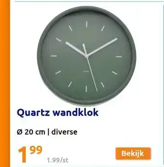 Action Quartz wandklok aanbieding