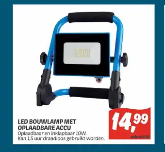 Dekamarkt Led bouwlamp met oplaadbare accu aanbieding