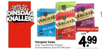 Vomar Voordeelmarkt Vergeer Kaas Jong, Jong Belegen, Belegen of Extra Belegen stuk 670-780 gram aanbieding