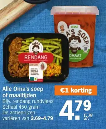 Albert Heijn Alle oma's soep of maaltijden aanbieding