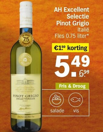 Albert Heijn AH excellent selectie pinot grigio aanbieding