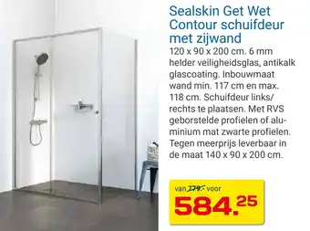 Kluswijs Sealskin Get Wet Contour schuifdeur met ziiwand aanbieding