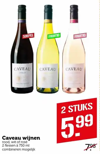 Coop Caveau wijnen 2*750ml aanbieding