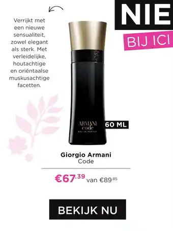 ICI Paris XL Giorgio Armani Code 60ml aanbieding