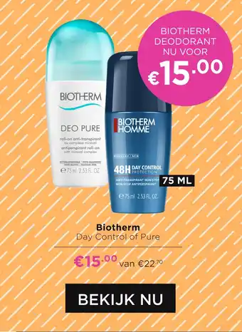 ICI Paris XL Biotherm Day Control of Pure 75 ml aanbieding