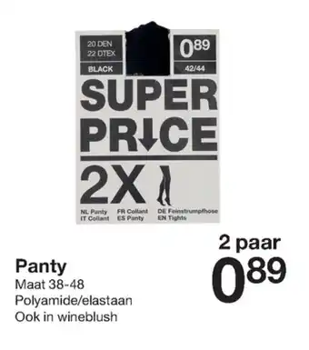 Zeeman Panty aanbieding