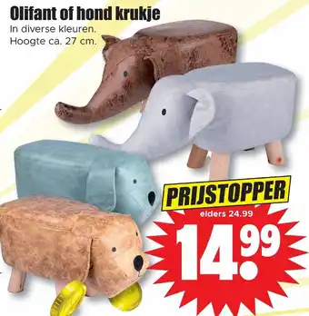 Dirk Olifant of hond krukje aanbieding